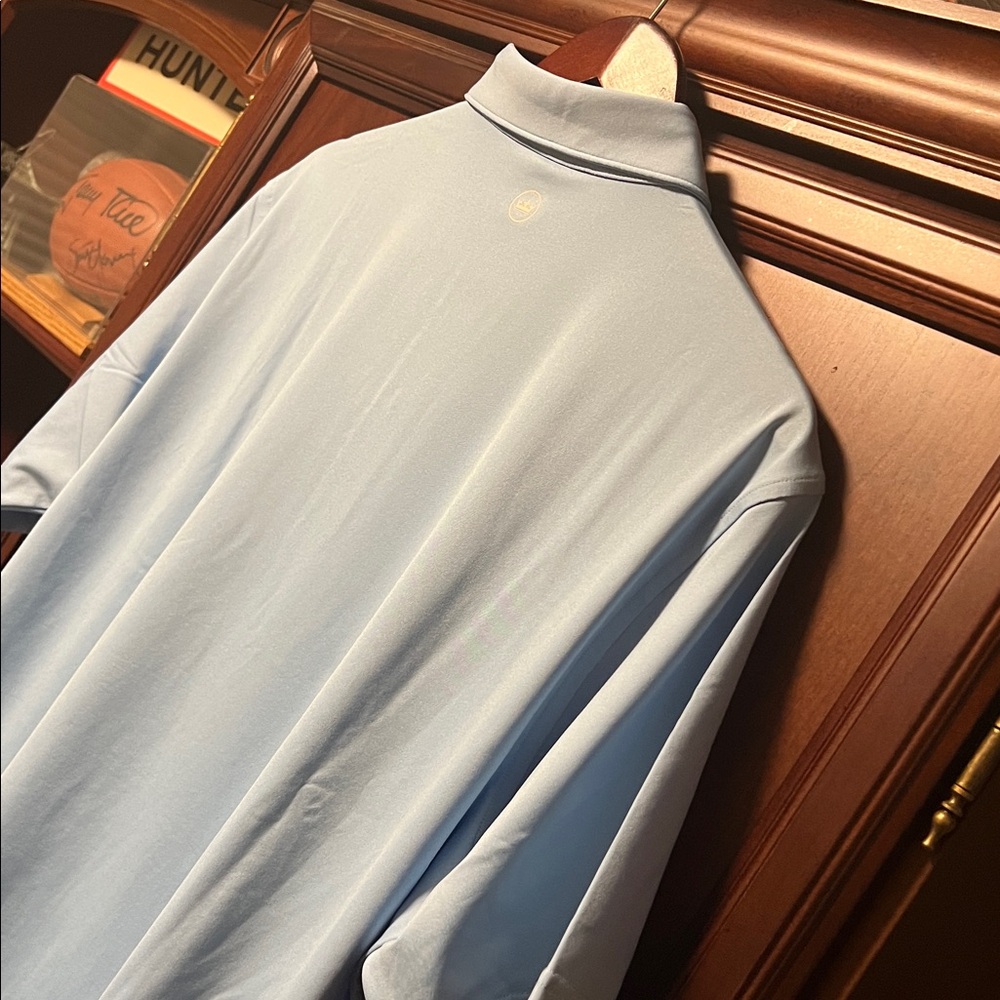 Brand New Peter Millar Summer Comfort Crown Sport Sky Blue Performance Golf Polo - Picture 6 of 12